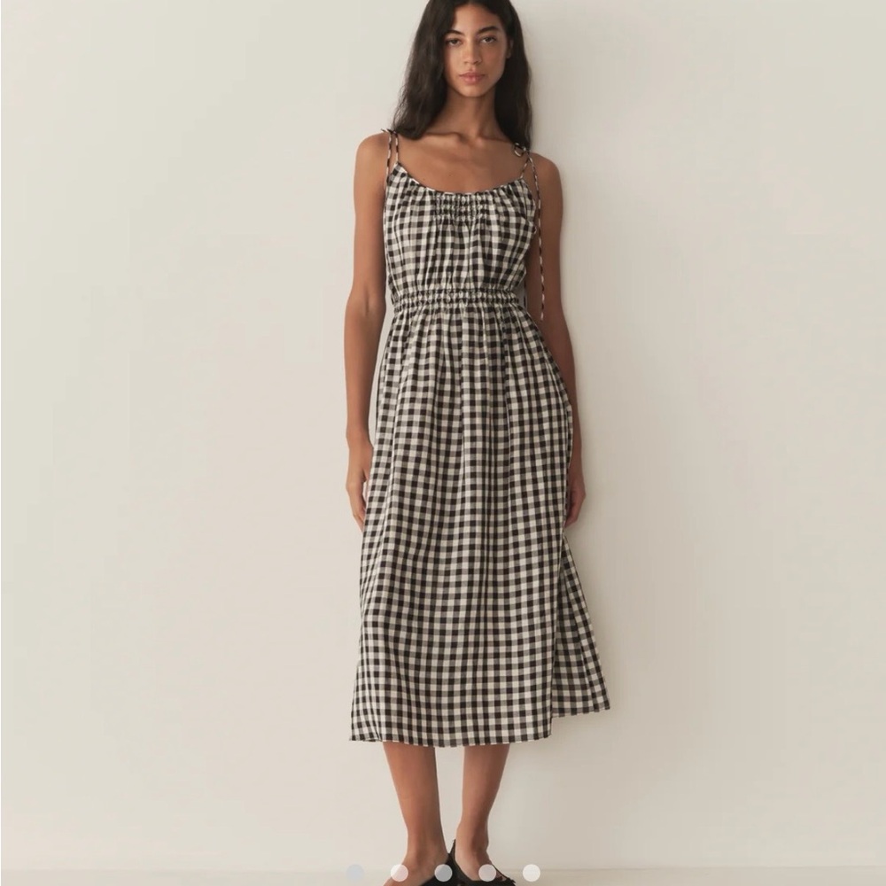Doen Leslie Black and White Gingham Midi Dress